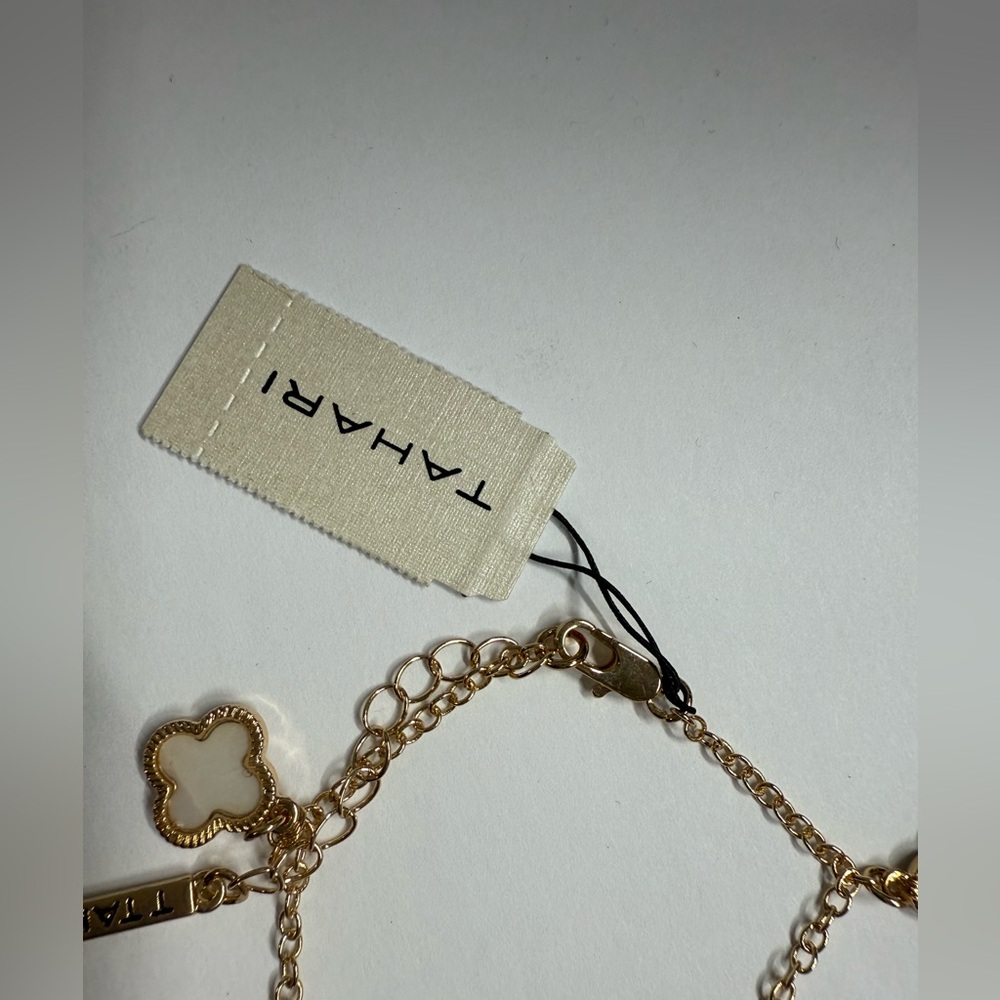 Tahari Gold Charm Bracelet with Clover Accents - Picture 3 of 3